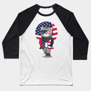 American Fashionista Cat Baseball T-Shirt